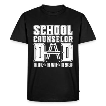 Conseiller scolaire Papa L’idole Le thérapeute scolaire - T-shirt Premium bio Homme - noir - Devant - Nico (187cm)