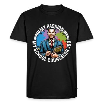 Conseillère scolaire Ma passion Ma psychologue scolaire - T-shirt Premium bio Homme - noir - Devant - Nico (187cm)