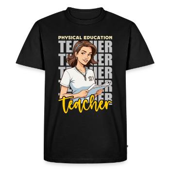 P.E Instructor Physical Education Teacher Educator - Men's Premium Organic T-Shirt - black - Front - Nico (187cm)