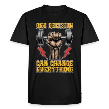 Coach de santé Une décision peut changer le coach de fitness - T-shirt Premium bio Homme - noir - Devant - Nico (187cm)