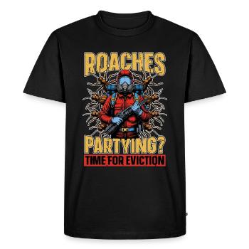 Lutte antiparasitaire cafards Faire la fête Pulvérisation d’insectes - T-shirt Premium bio Homme - noir - Devant - Nico (187cm)