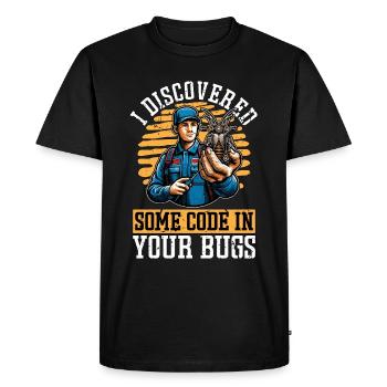 J’ai découvert des bugs de pulvérisation de code - T-shirt Premium bio Homme - noir - Devant - Nico (187cm)