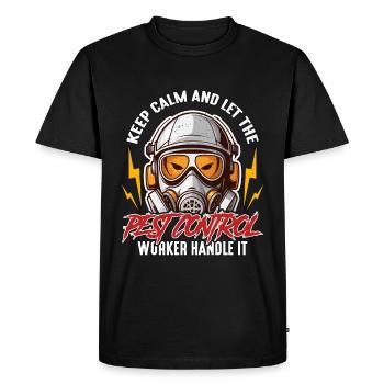 Lutte antiparasitaire Restez calme et laissez la lutte antiparasitaire - T-shirt Premium bio Homme - noir - Devant - Nico (187cm)