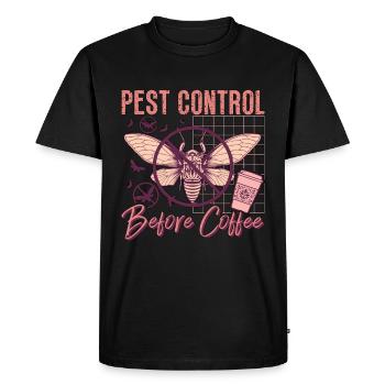 Pest Control Before Insect Solutions Coffee Lover - Men's Premium Organic T-Shirt - black - Front - Nico (187cm)