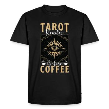 Tarot Reader Before Fortune Telling Coffee Lover - Men's Premium Organic T-Shirt - black - Front - Nico (187cm)