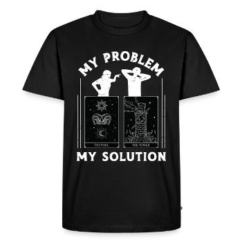 Tarot Reader My Problem My Solution Pictogram Dad - Men's Premium Organic T-Shirt - black - Front - Nico (187cm)