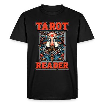Lecteur de tarot Voyance Tarot Lecture de cartes - T-shirt Premium bio Homme - noir - Devant - Nico (187cm)