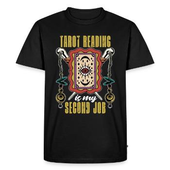 Tarot Reading Is My Second Job Fortune Telling - Men's Premium Organic T-Shirt - black - Front - Nico (187cm)