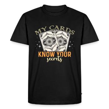 Tarot Reading My Cards Know Your Fortune Telling - Men's Premium Organic T-Shirt - black - Front - Nico (187cm)