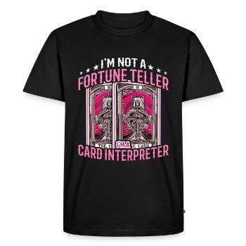 Lecture de tarot, je ne suis pas une diseuse de bonne aventure, cartomancie - T-shirt Premium bio Homme - noir - Devant - Nico (187cm)