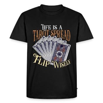 Tarot Reading Life Is A Tarot Spread Cartomancy - Men's Premium Organic T-Shirt - black - Front - Nico (187cm)