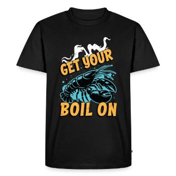 Crawfish Boil Get Your Boil On Seafood Crayfish - Men's Premium Organic T-Shirt - black - Front - Nico (187cm)