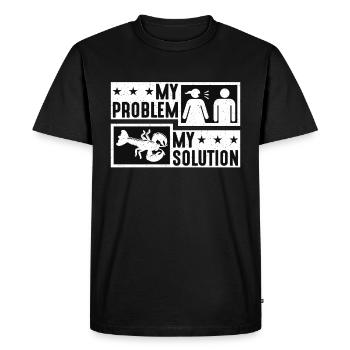 Écrevisses Bouillir Mon problème Mon pictogramme Papa Maman - T-shirt Premium bio Homme - noir - Devant - Nico (187cm)