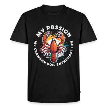 Écrevisses bouillir Ma passion Mon amateur d’écrevisses Fruits de mer - T-shirt Premium bio Homme - noir - Devant - Nico (187cm)