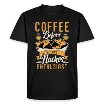 Nachos Enthusiast Coffee Nacho Cheese Coffee Lover - Men's Premium Organic T-Shirt - black - Front - Nico (187cm)