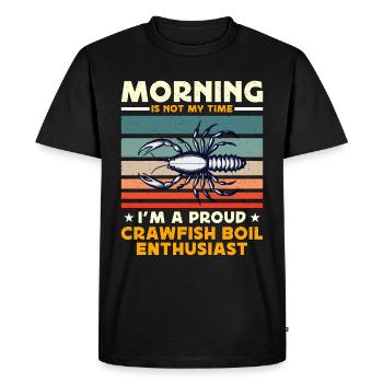 Écrevisses bouillir le matin n’est pas mon heure Écrevisses de mer - T-shirt Premium bio Homme - noir - Devant - Nico (187cm)
