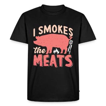Pulled Pork BBQ I Smokes The Meats Barbecue Lover - Men's Premium Organic T-Shirt - black - Front - Nico (187cm)