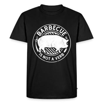 Pulled Pork BBQ Barbecue Is Not A Verb Meat Lover - Men's Premium Organic T-Shirt - black - Front - Nico (187cm)