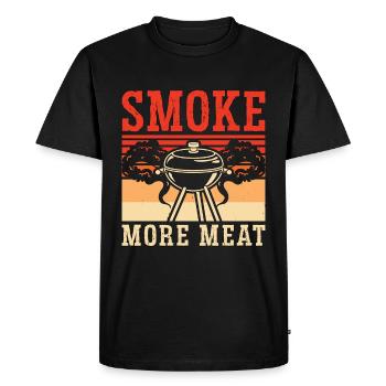 Pulled Pork BBQ Smoke More Meat Barbecue Lover - Men's Premium Organic T-Shirt - black - Front - Nico (187cm)