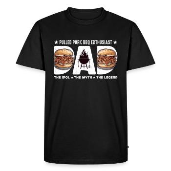 Pulled Pork BBQ Enthusiast Dad The Idol Meat Lover - Men's Premium Organic T-Shirt - black - Front - Nico (187cm)