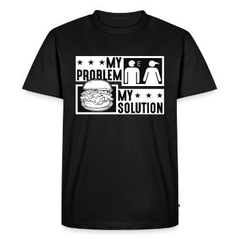 Pulled Pork BBQ My Problem My Pictogram Mom Dad - Men's Premium Organic T-Shirt - black - Front - Nico (187cm)