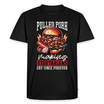Pulled Pork Making Vegetarians Cry Barbecue Lover - Men's Premium Organic T-Shirt - black - Front - Nico (187cm)
