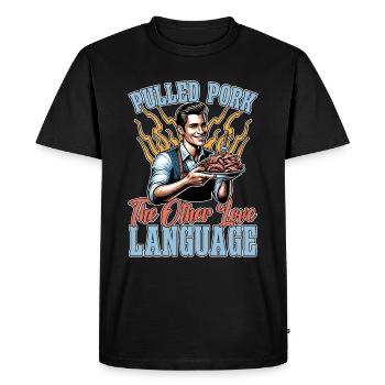 Pulled Pork The Other Love Language Barbecue Lover - Men's Premium Organic T-Shirt - black - Front - Nico (187cm)