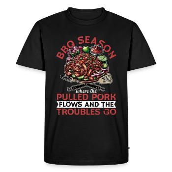Pulled Pork BBQ Season Where The Pulled Grilling - Men's Premium Organic T-Shirt - black - Front - Nico (187cm)