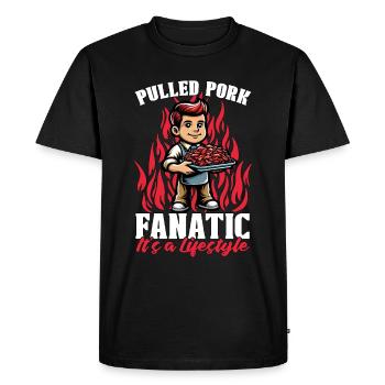 Pulled Pork Fanatic It's a Lifestyle Grilled Meat - Men's Premium Organic T-Shirt - black - Front - Nico (187cm)