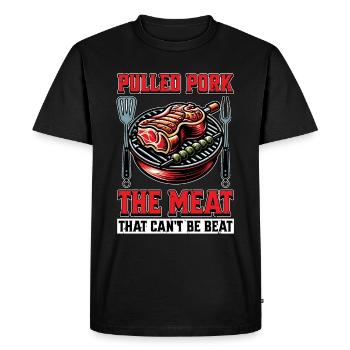 Pulled Pork The Meat That Barbecue Meat Lover - Men's Premium Organic T-Shirt - black - Front - Nico (187cm)
