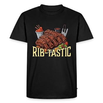 Ribs Barbecue Rib-tastic Viande grillée BBQ Lover - T-shirt Premium bio Homme - noir - Devant - Nico (187cm)
