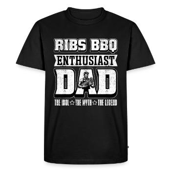 Ribs BBQ Enthusiast Dad The Idol The Meat Lover - T-shirt Premium bio Homme - noir - Devant - Nico (187cm)