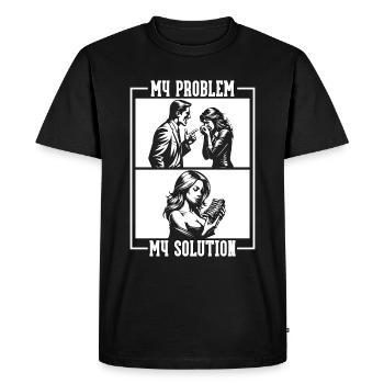 Ribs Barbecue Mon problème Mon pictogramme Maman Papa - T-shirt Premium bio Homme - noir - Devant - Nico (187cm)