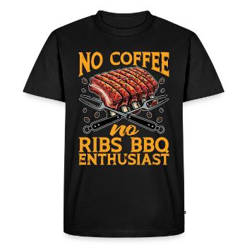 Ribs Barbecue Pas de café Pas de Spare Ribs Coffee Lover - T-shirt Premium bio Homme - noir - Devant - Nico (187cm)