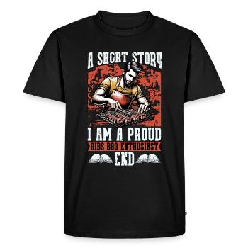Ribs Barbecue Une Histoire Courte Je Suis Un Amateur de Barbecue - T-shirt Premium bio Homme - noir - Devant - Nico (187cm)