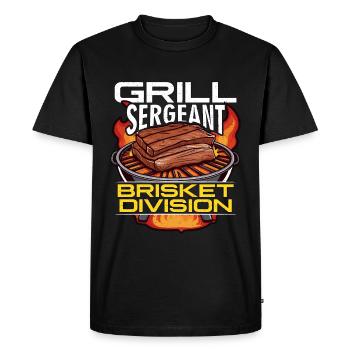 Brisket Barbeque Grill Sergeant Brisket Grilling - Men's Premium Organic T-Shirt - black - Front - Nico (187cm)