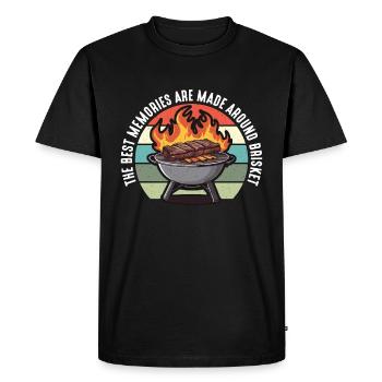 Brisket Barbeque The Best Memories Are Grilling - Men's Premium Organic T-Shirt - black - Front - Nico (187cm)