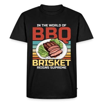 Brisket Barbeque In The World Of BBQ Grilled Meat - Men's Premium Organic T-Shirt - black - Front - Nico (187cm)
