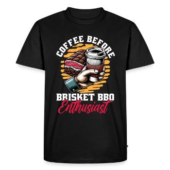 Brisket Barbecue Coffee Grilled Meat Coffee Lover - Men's Premium Organic T-Shirt - black - Front - Nico (187cm)