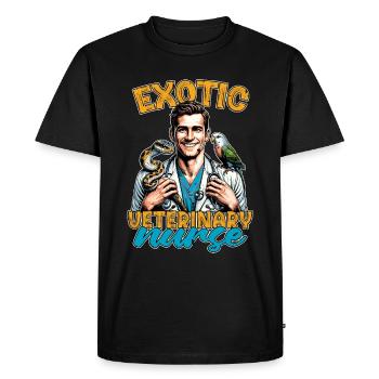 Exotic Veterinary Nurse Animal Lover Vet Nurse - Men's Premium Organic T-Shirt - black - Front - Nico (187cm)