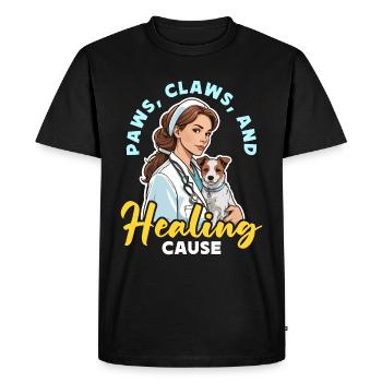 Veterinary Nurse Paws Claws And Vet Assistant - Men's Premium Organic T-Shirt - black - Front - Nico (187cm)