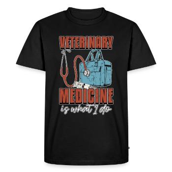 La médecine vétérinaire est ce que je fais Clinique vétérinaire - T-shirt Premium bio Homme - noir - Devant - Nico (187cm)