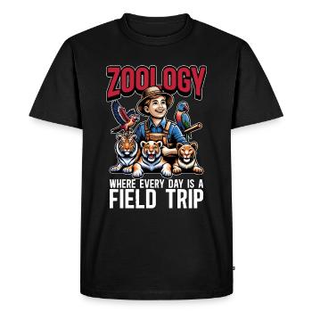 Zoologie où chaque jour est une excursion de biologiste - T-shirt Premium bio Homme - noir - Devant - Nico (187cm)