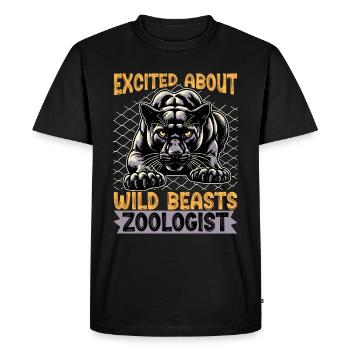 Zoologiste enthousiasmé par Wild Beasts Zookeeper - T-shirt Premium bio Homme - noir - Devant - Nico (187cm)