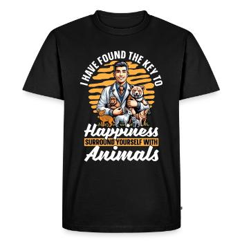 Zoologiste J’ai trouvé le biologiste gardien de zoo clé - T-shirt Premium bio Homme - noir - Devant - Nico (187cm)