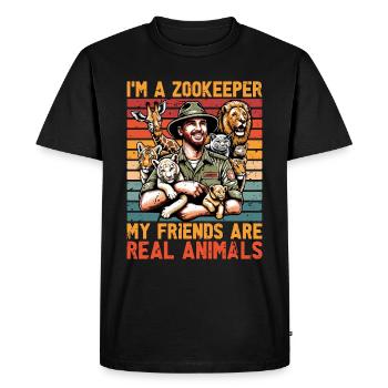 Zoologiste Je suis gardien de zoo Mes amis ornithologue - T-shirt Premium bio Homme - noir - Devant - Nico (187cm)