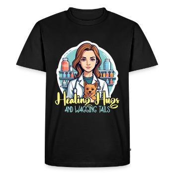 Médecine vétérinaire Healing Hugs And Clinique vétérinaire - T-shirt Premium bio Homme - noir - Devant - Nico (187cm)