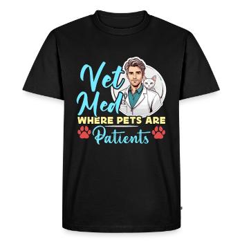 Vet Med où les animaux de compagnie sont des patients Clinique vétérinaire - T-shirt Premium bio Homme - noir - Devant - Nico (187cm)