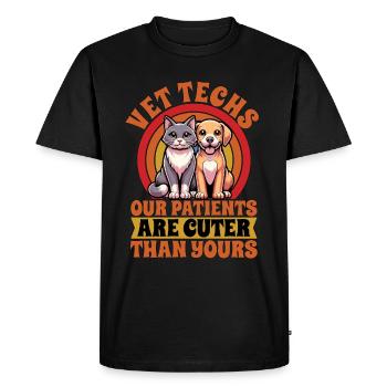 Nos patients sont plus mignons Clinique vétérinaire - T-shirt Premium bio Homme - noir - Devant - Nico (187cm)