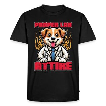 Technicien vétérinaire Tenue de laboratoire appropriée Vet Med - T-shirt Premium bio Homme - noir - Devant - Nico (187cm)